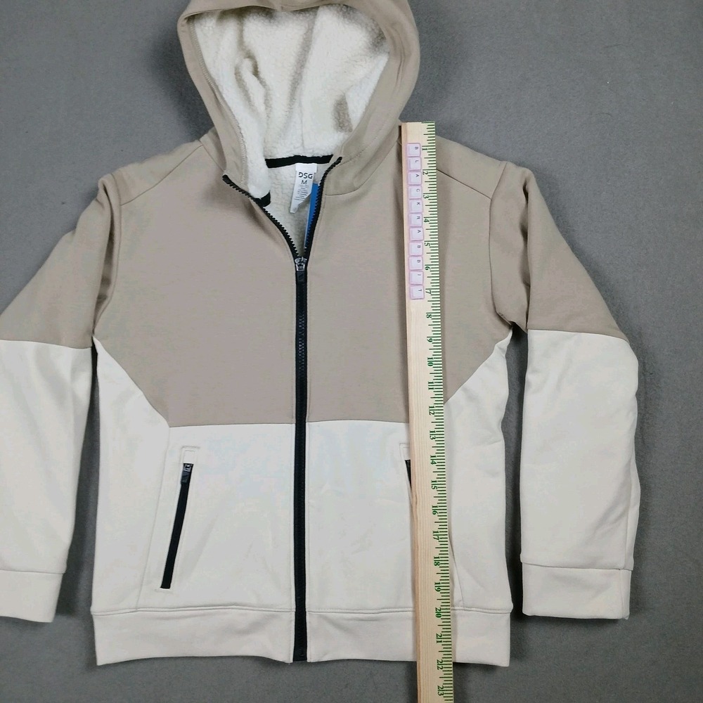 NWT DSG Boys Medium (10-12) Sport Sherpa Jacket Khaki Sand Long Sleeve Full Zip - Picture 3 of 7